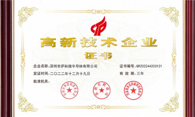喜訊！薩科微Slkor半導(dǎo)體獲得國(guó)家“高新技術(shù)企業(yè)”資質(zhì)！