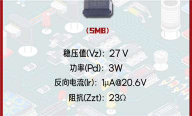 【每日一品】Slkor薩科微27V穩定電壓值的穩壓二極管1SMB5935B，廣泛應用于汽車充電系統等領域